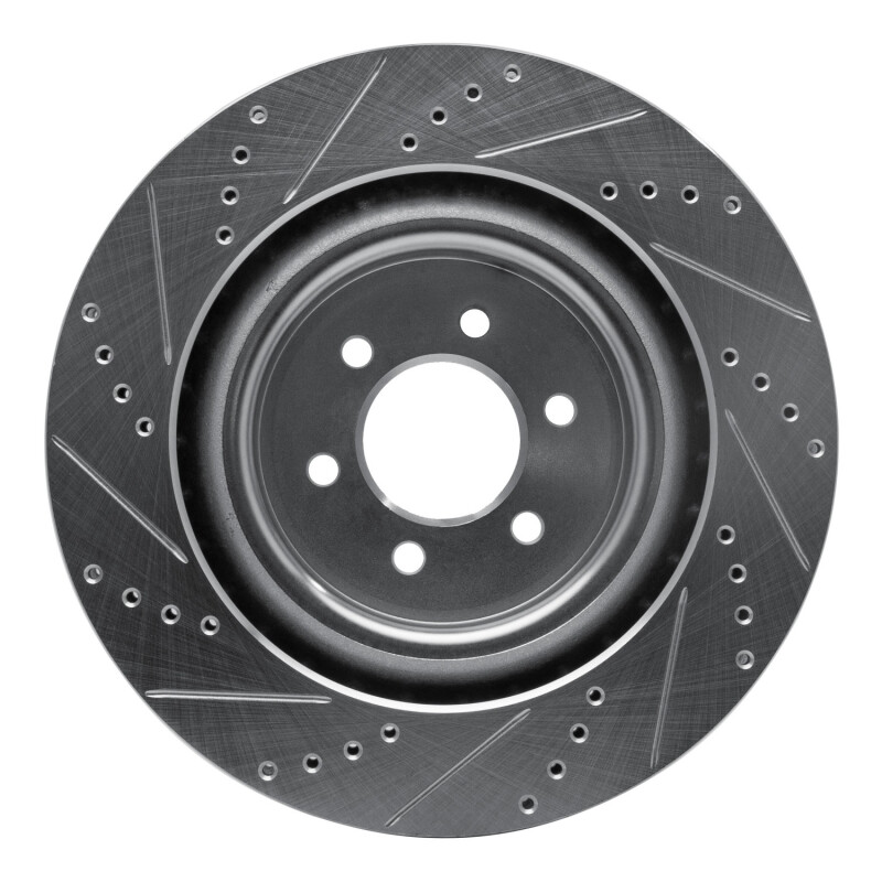 Dodge Viper Brake Rotor (1) - Rear Right - R1 Concepts - Drilled & Slotted - Silver - `03-`17